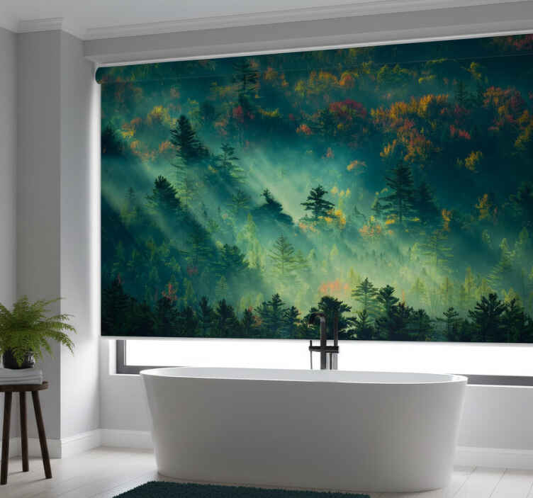 Rollo fenster baum der stimmungsvolle wald - TenStickers