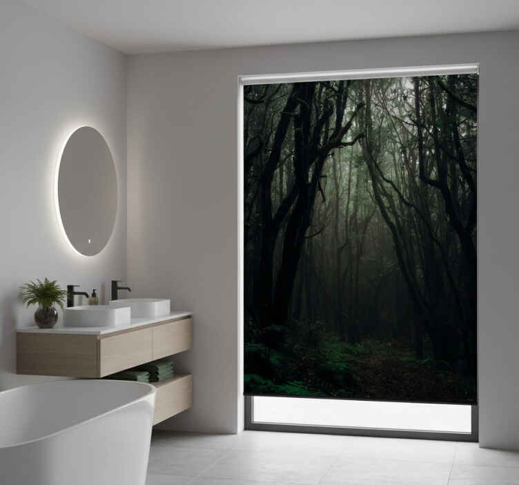 Tree roller blind dark mystic woods - TenStickers