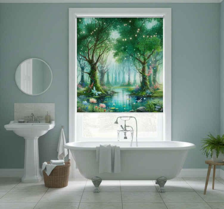 Rollo fenster baum märchenhaftes feenwandbild - TenStickers