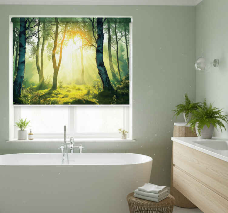 Rollo fenster baum sonnenverwöhnte birke wandbild - TenStickers