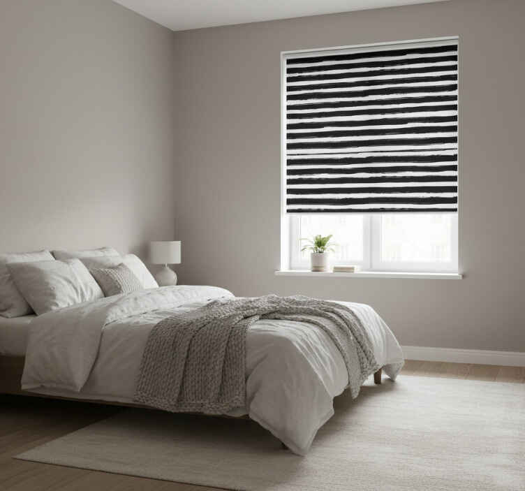 Fenster rollo modern mit schwarz-weiß streifen - TenStickers