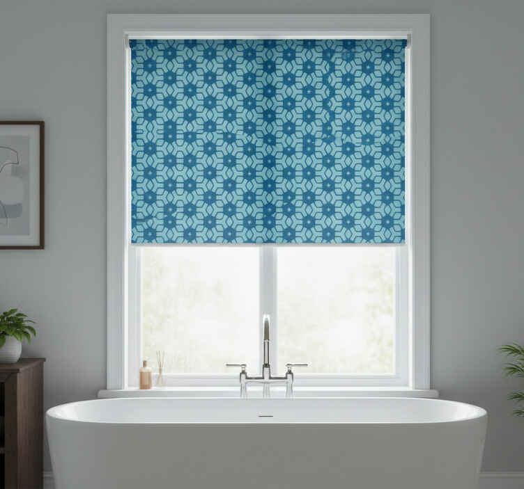Bathroom roller blind geometric bath atmosphere - TenStickers