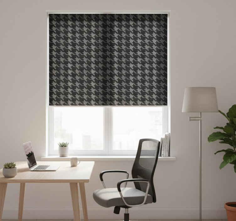 Rolgordijn thuis kantoor houndstooth patroon - TenStickers