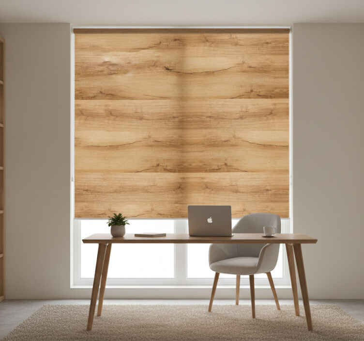 Rolgordijn thuis kantoor elegante rustieke beige houten planken - TenStickers