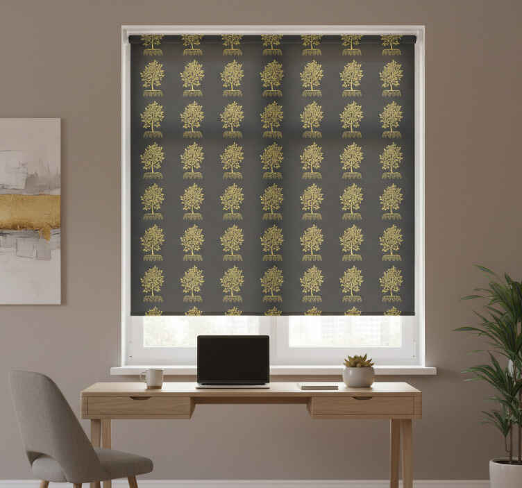 Rolgordijn thuis kantoor gouden bomen omtrek - TenStickers
