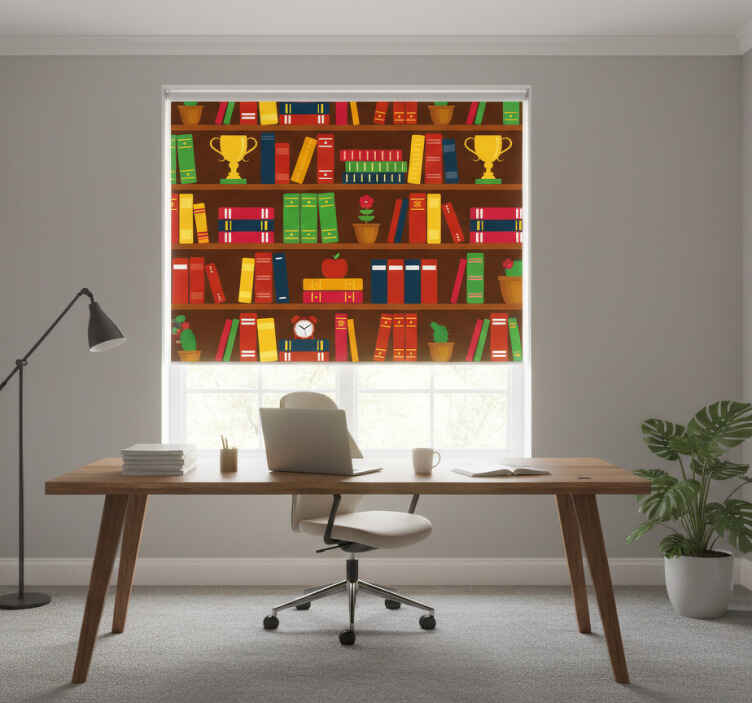 Rolgordijn thuis kantoor thuisbibliotheek - TenStickers