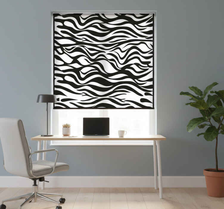 Rolgordijn thuis kantoor met zebra strepen patroon - TenStickers