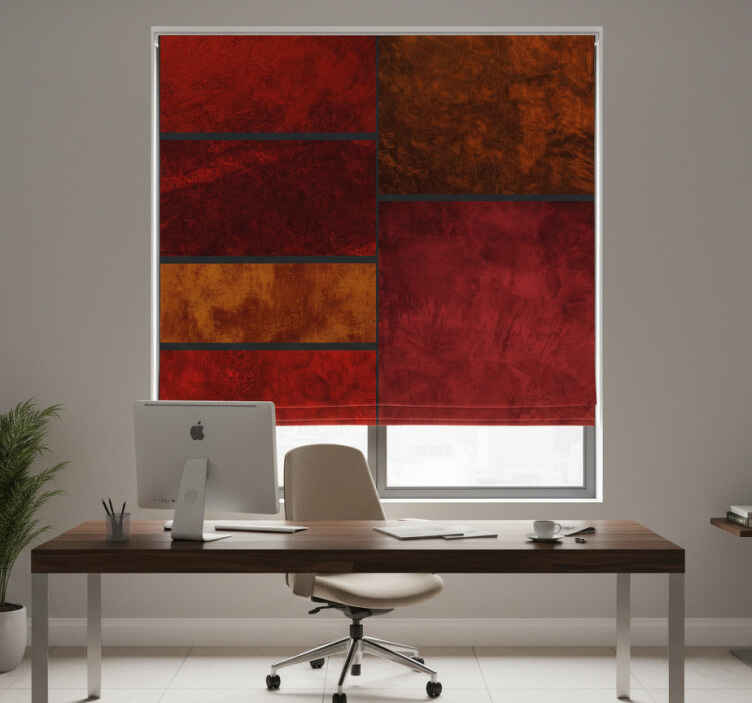 Rolgordijn thuis kantoor textured patchwork design - TenStickers