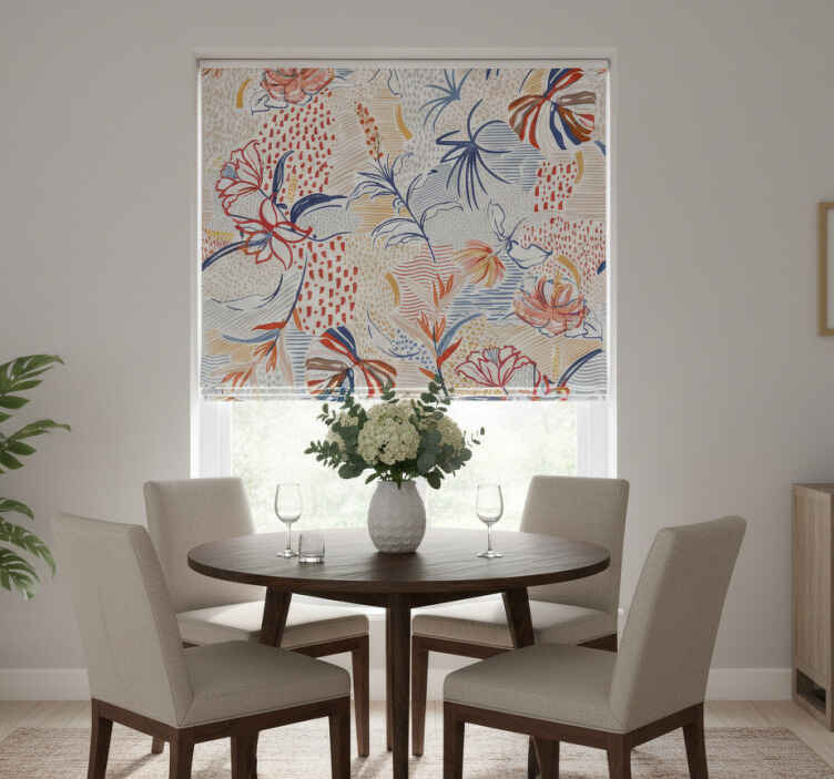 Dining room blind floral elegance design - TenStickers