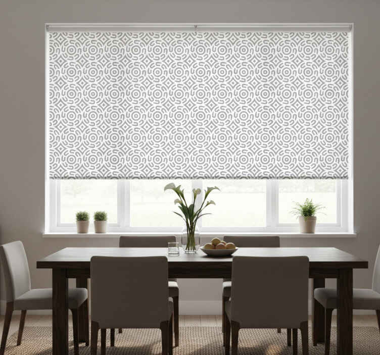 Dining room blind with geometric spirals design - TenStickers