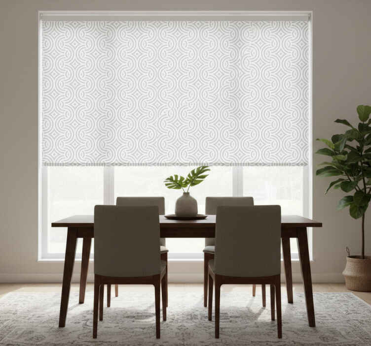 Dining room blind with geometric spiral designs - TenStickers