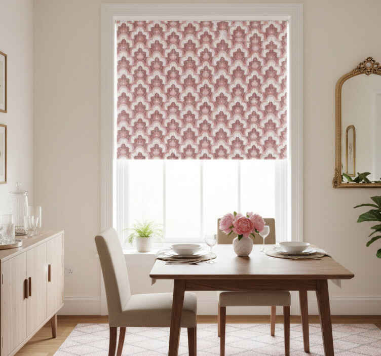 Dining room blind vintage pink wallpaper - TenStickers