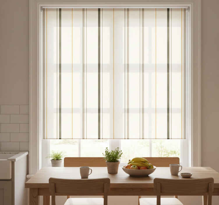 Persiana enrollable para cocina rayas verticales beige - TenVinilo