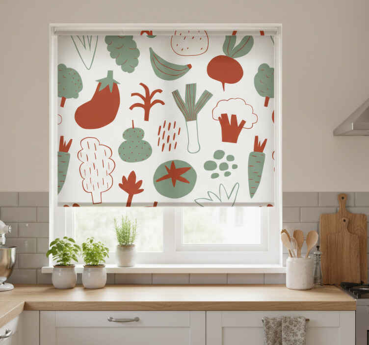 Persiana enrollable para cocina verduras coloridas - TenVinilo