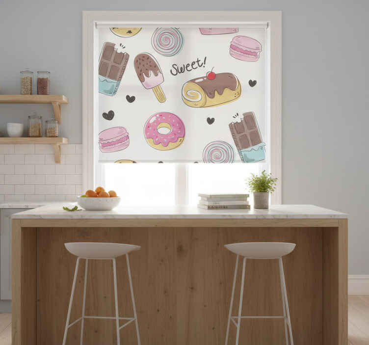 Persiana enrollable para cocina motivo dulces - TenVinilo