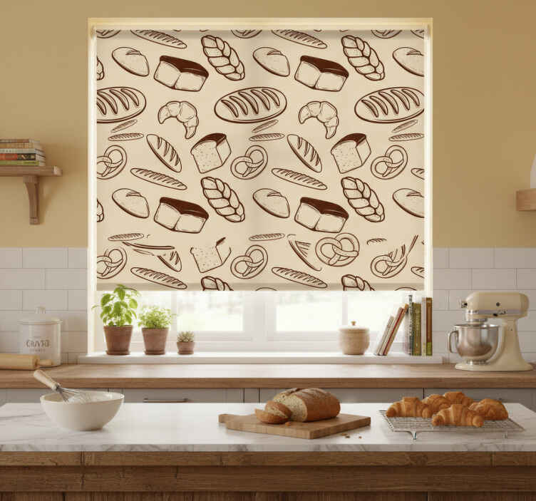 Persiana enrollable para cocina patrón de repostería - TenVinilo