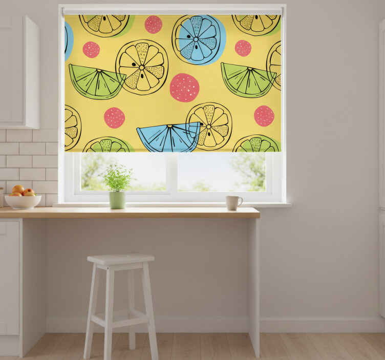 Kitchen roller blind citrus slice design - TenStickers