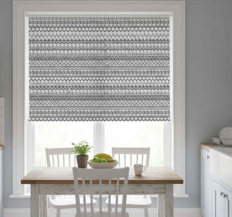 Küchenfenster rollo mit handgezeichnetem tribal-muster - TenStickers
