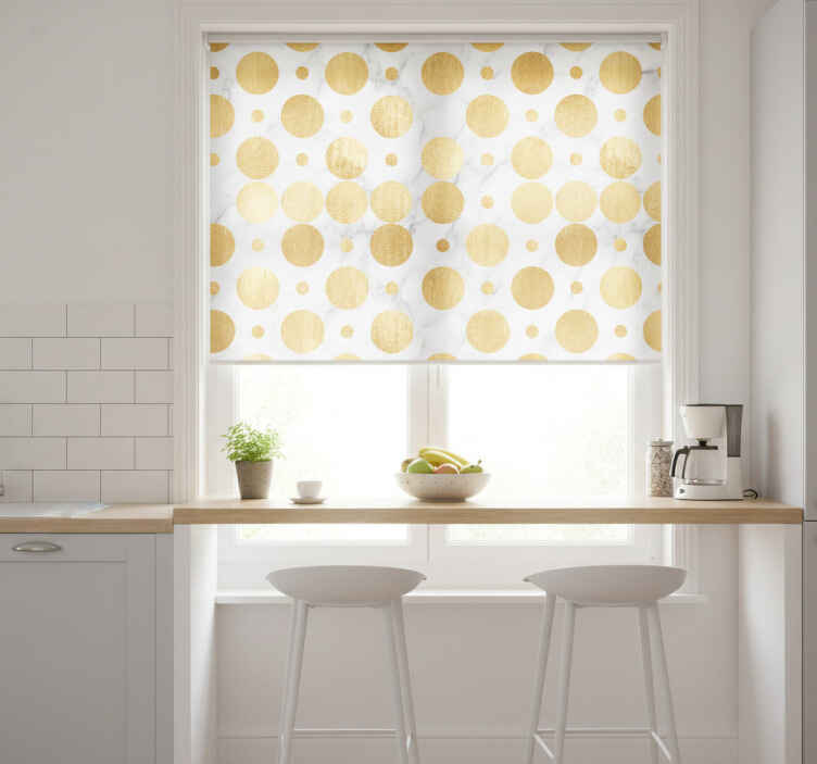 Küchenfenster rollo mit goldenen marmorpunkten - TenStickers