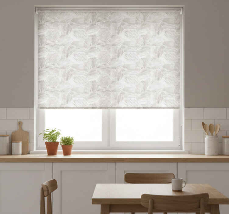 Küchenfenster rollo mit goldmarmoriertem sechseckmuster - TenStickers