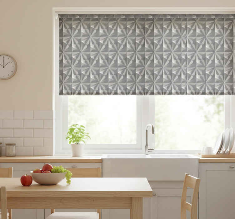 Küchenfenster rollo mit vintage geometrischem blumenmuster - TenStickers