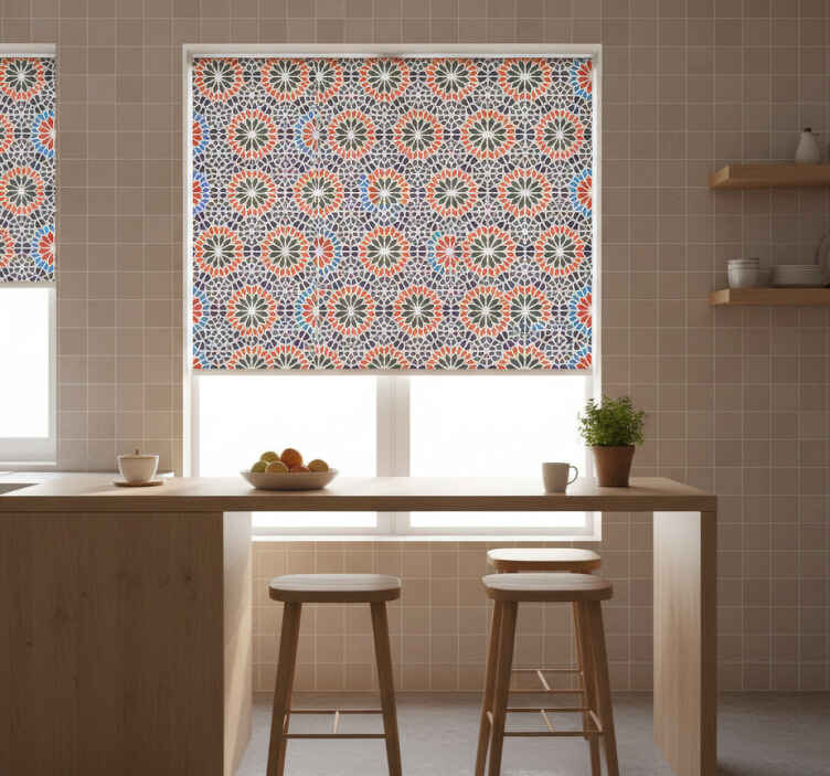 Store enrouleur cuisine carreaux colorés et stylés - TenStickers
