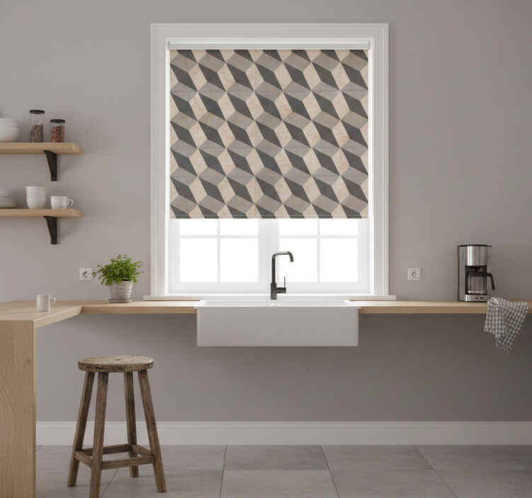 Store enrouleur cuisine carreaux modernes gris foncé - TenStickers