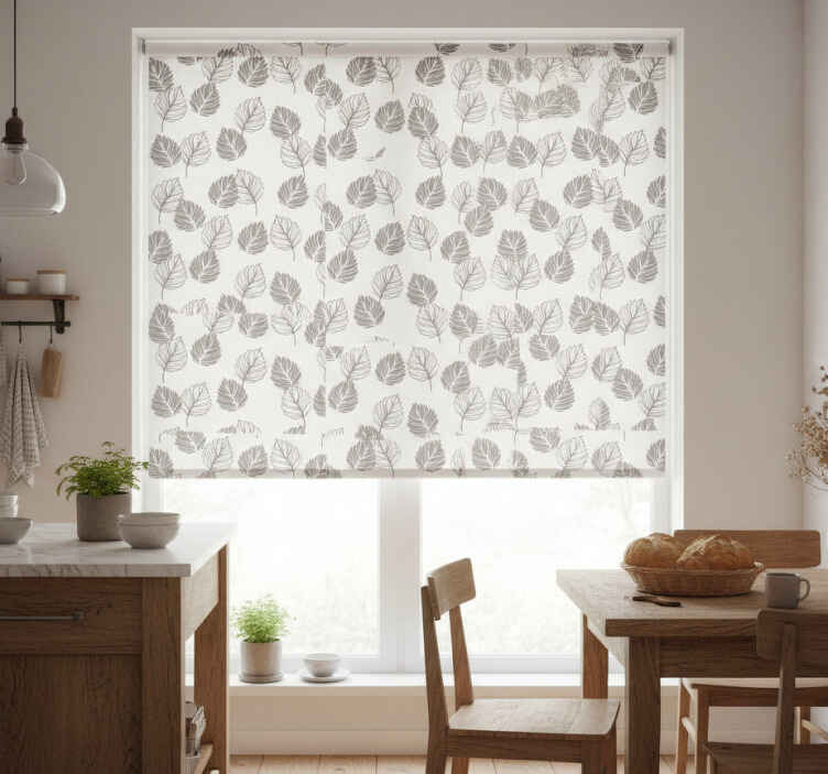 Store enrouleur cuisine motif kinfolk gris - TenStickers
