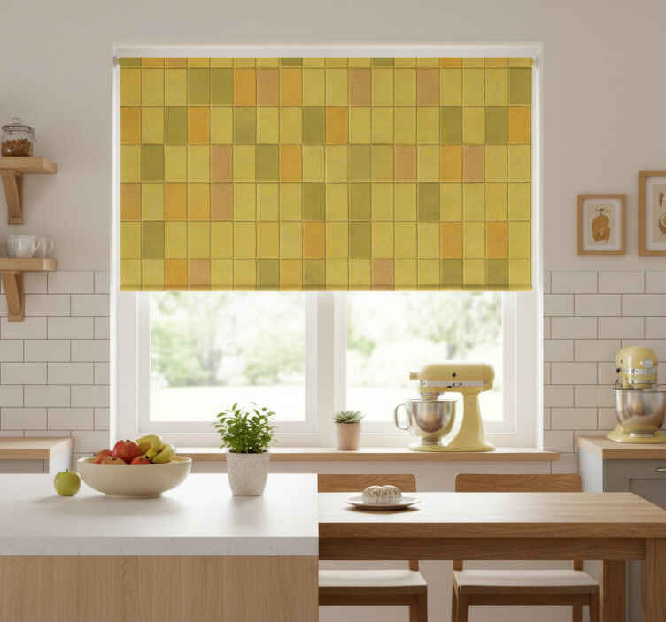 Store enrouleur cuisine style kawaii jaune - TenStickers