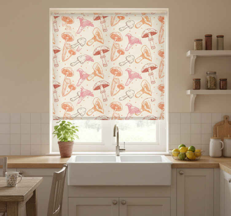 Store enrouleur cuisine champignons aquarelle - TenStickers