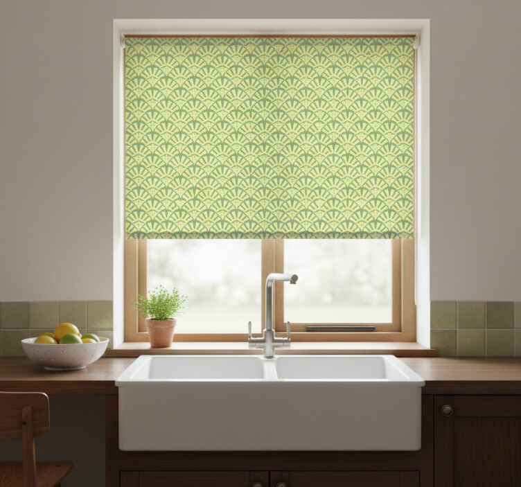 Store enrouleur cuisine motif années 70 couleur citron - TenStickers
