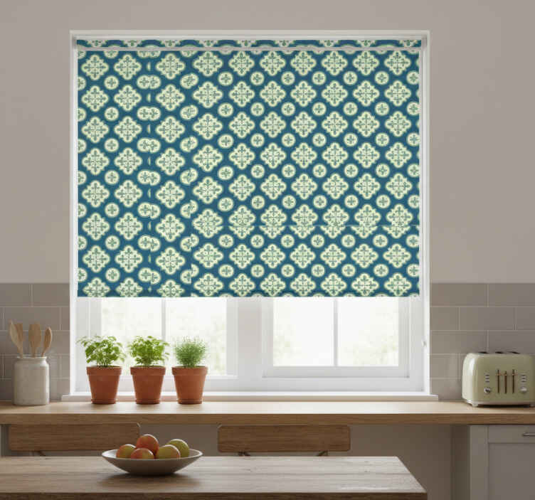 Küchenfenster rollo mit grünem kleeblatt-muster - TenStickers