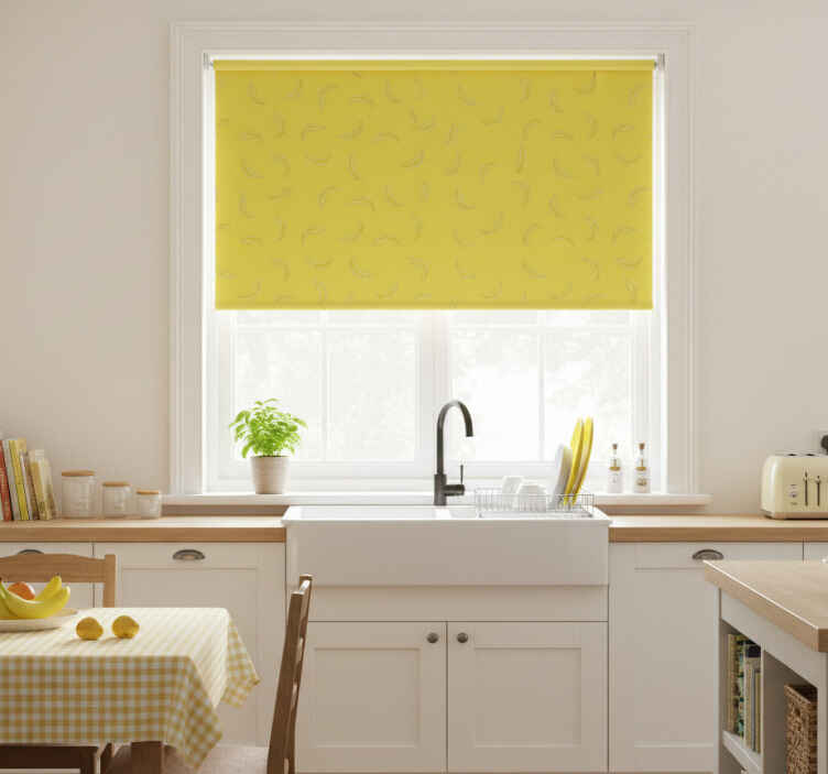 Küchenfenster rollo in pantone bananenfarbe - TenStickers