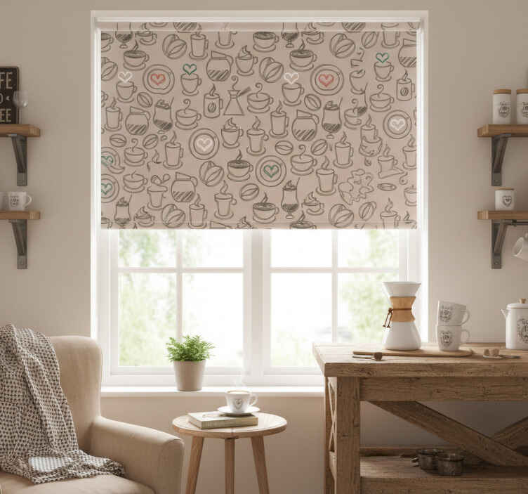 Küchenfenster rollo für kaffeeliebhaber - TenStickers