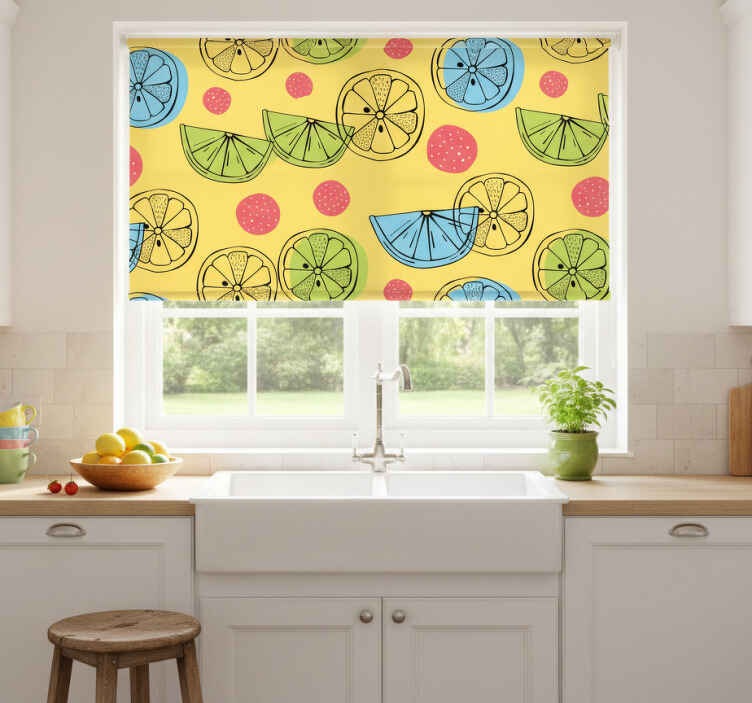 Küchenfenster rollo zitrusfrüchte - TenStickers