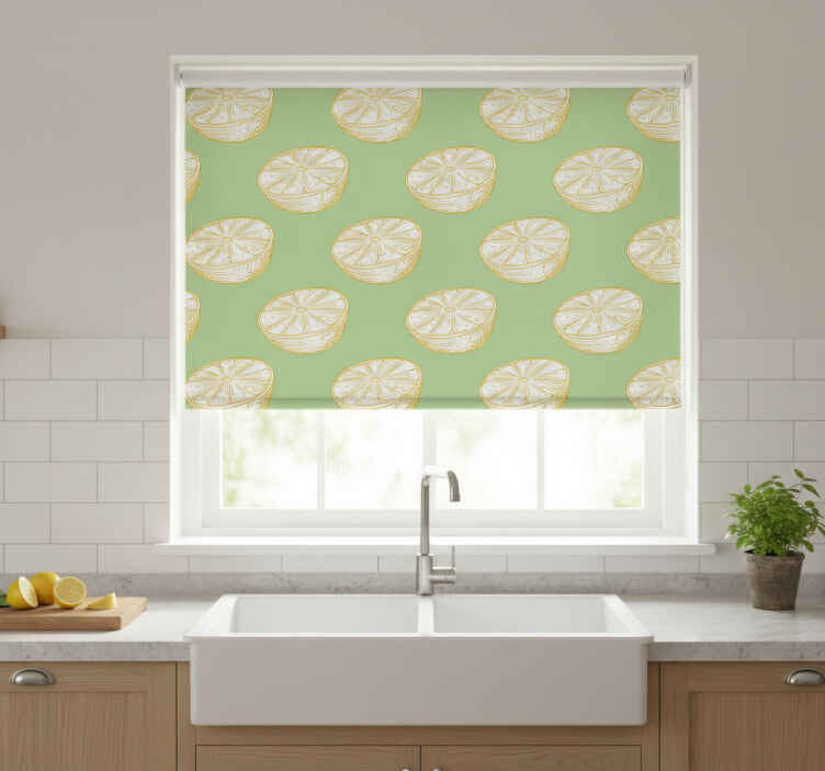 Küchenfenster rollo mit handgezeichneten zitronen - TenStickers