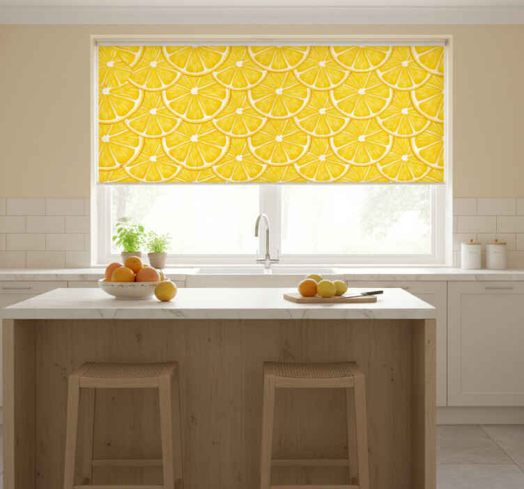 Persiana enrollable para cocina patrón naranja - TenVinilo