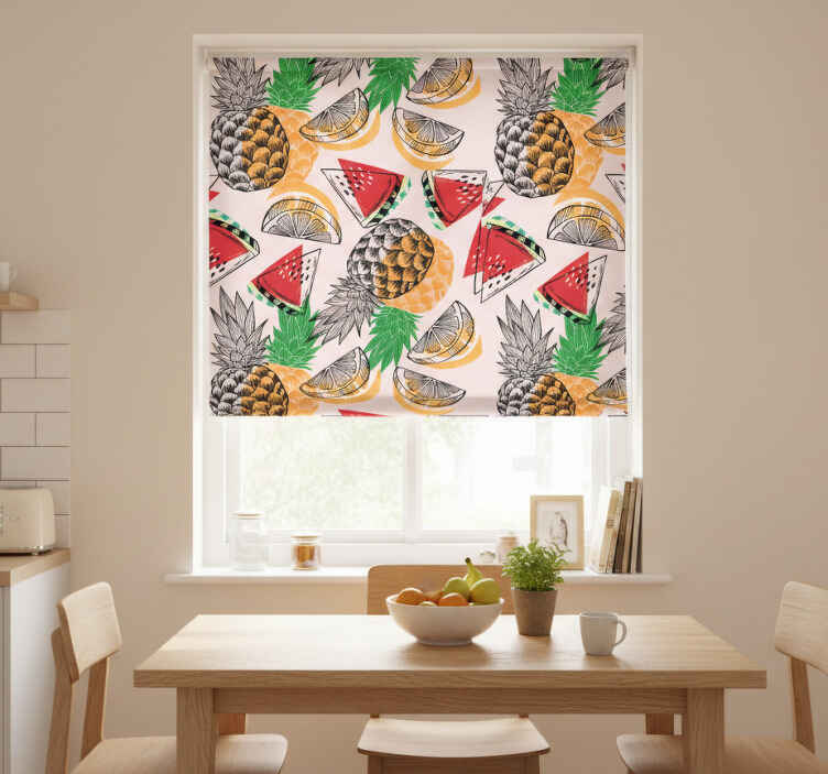 Persiana enrollable para cocina piña verano - TenVinilo