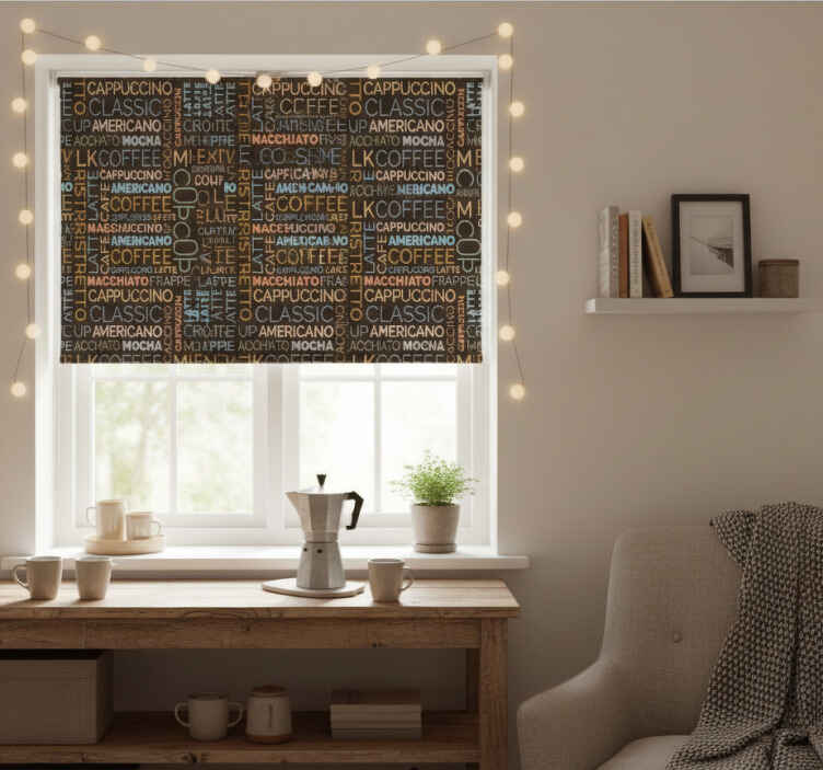 Store enrouleur cuisine motif texte café - TenStickers