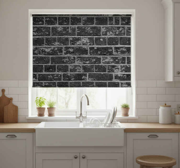 Persiana enrollable para cocina efecto ladrillo - TenVinilo