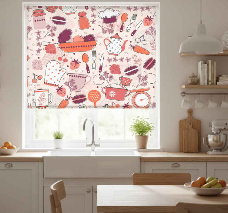 Küchenfenster rollo herzform lebensmittel - TenStickers