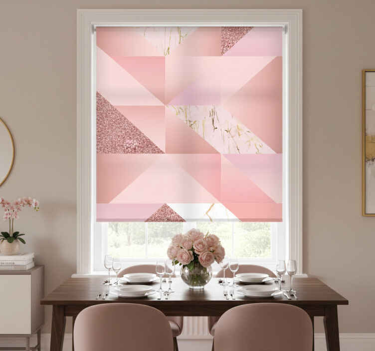 Estore de rolo sala de jantar mármore rosa dourado - TenStickers