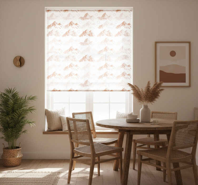 Estore de rolo sala de jantar padrão montanhas terracota - TenStickers