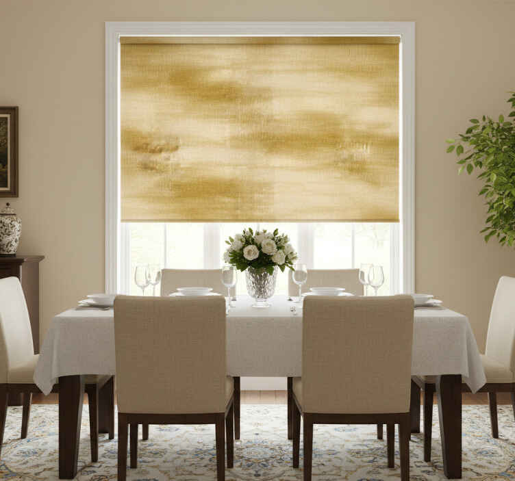 Persiana enrollable para comedor efecto dorado - TenVinilo