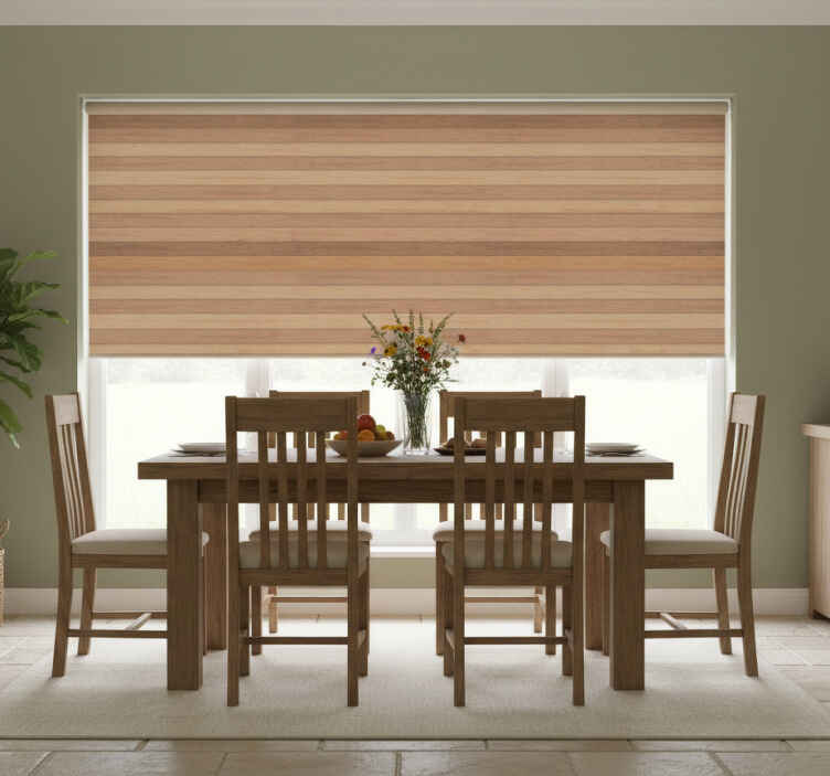 Persiana enrollable para comedor madera rústica elegante - TenVinilo