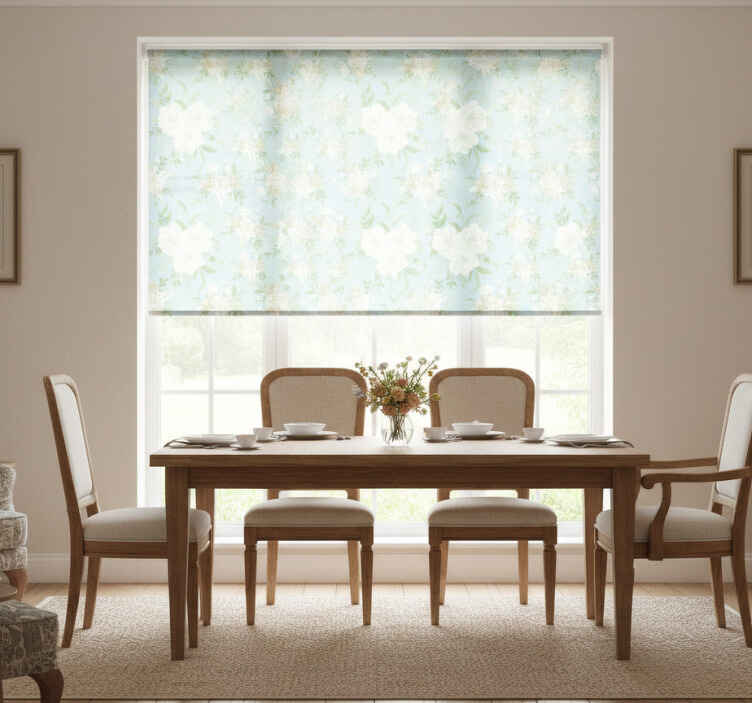 Persiana enrollable para comedor estilo floral silvestre - TenVinilo