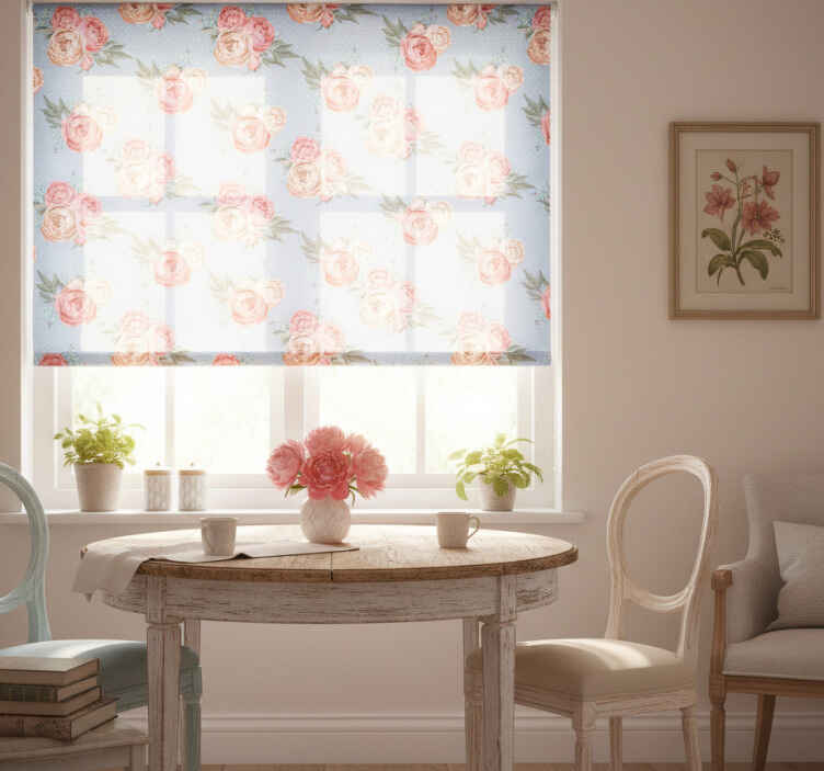 Store enrouleur salle à manger style shabby chic à pois - TenStickers