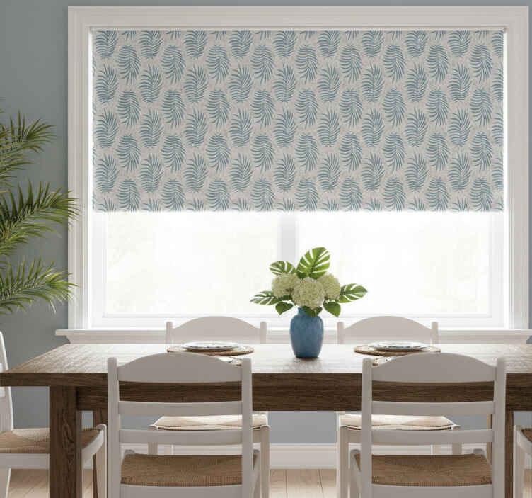 Dining room roller blind tropical blue hamptons pattern - TenStickers
