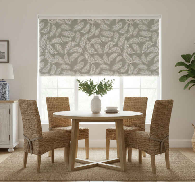 Persiana enrollable para comedor patrón hamptons beige - TenVinilo