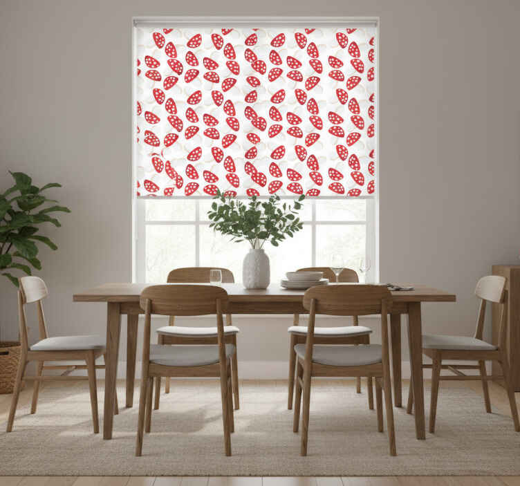 Dining room blind with classical mushrooms on white - TenStickers